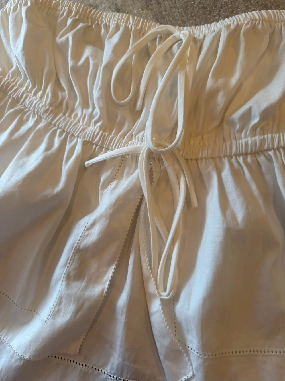 Reformation Off-White Strapless Ruffled Top - Picture 2 of 4